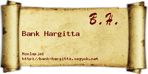 Bank Hargitta névjegykártya